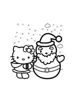 coloriage hello kitty et le pere noel